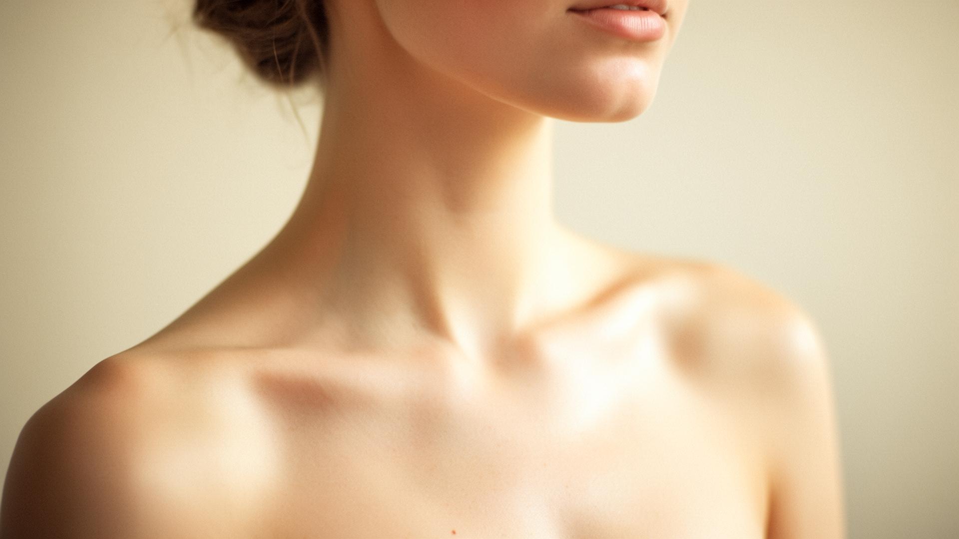 Soft portrait detail of skin in warm natural light